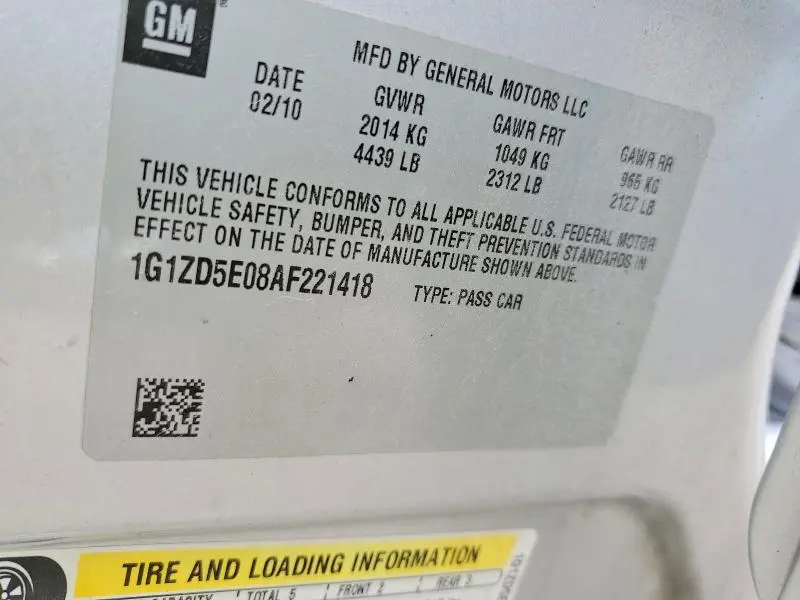 2010 CHEVROLET MALIBU 2LT  