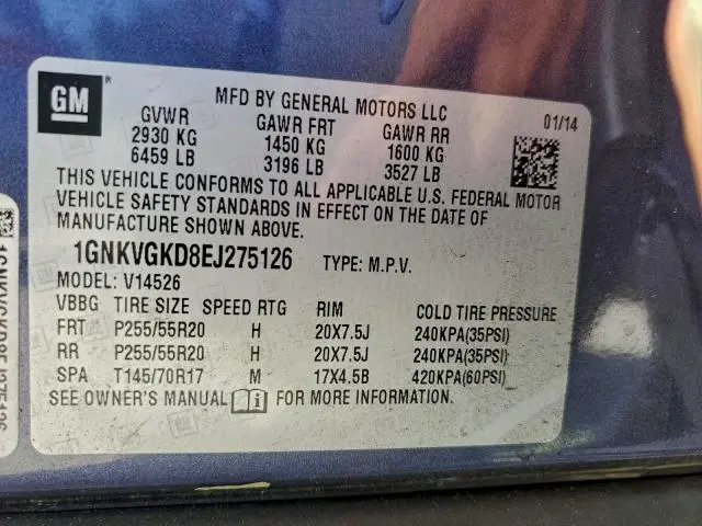 2014 CHEVROLET TRAVERSE LT  