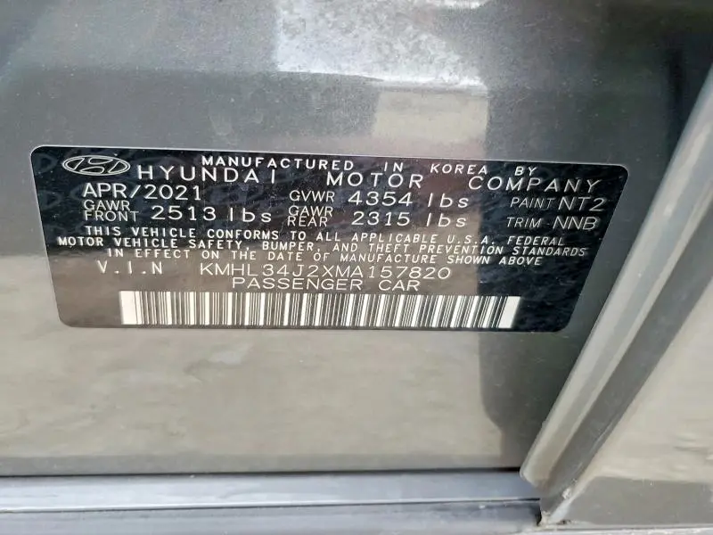 2021 HYUNDAI SONATA LIMITED  