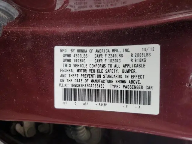 2013 HONDA ACCORD LX  