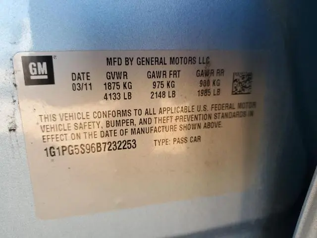 2011 CHEVROLET CRUZE LT  