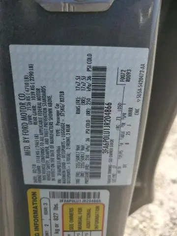 2018 FORD FUSION SE HYBRID