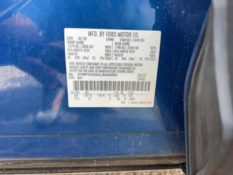 2020 FORD EDGE SE  