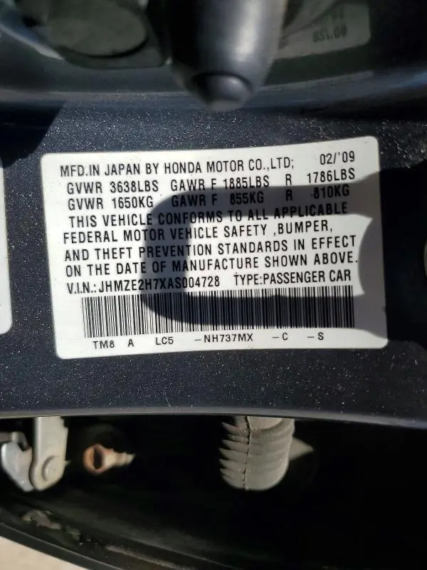 2010 HONDA INSIGHT EX  