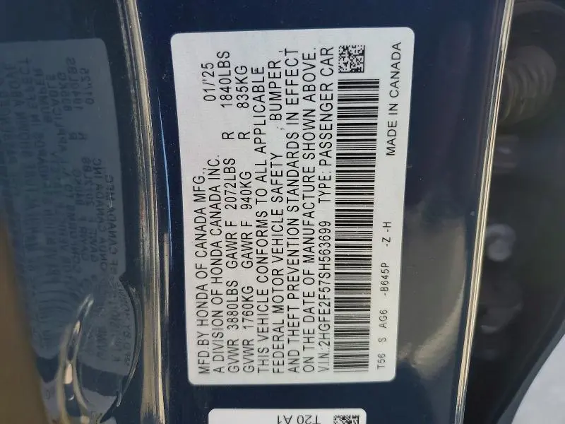 2025 HONDA CIVIC SPORT  