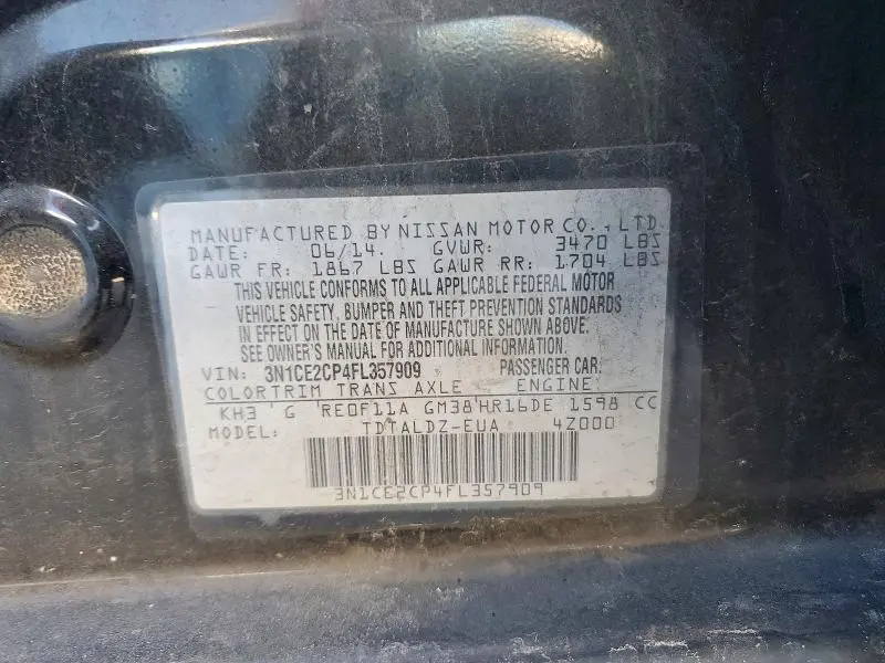 2015 NISSAN VERSA NOTE SV  