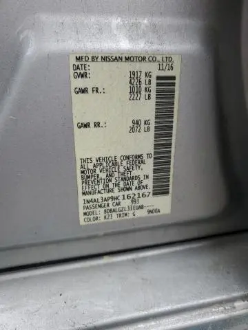 2017 NISSAN ALTIMA 2.5  