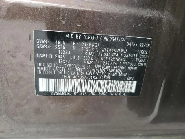 2019 SUBARU OUTBACK 2.5I PREMIUM  
