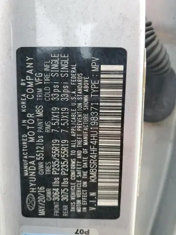 2017 HYUNDAI SANTA FE SE ULTIMATE  