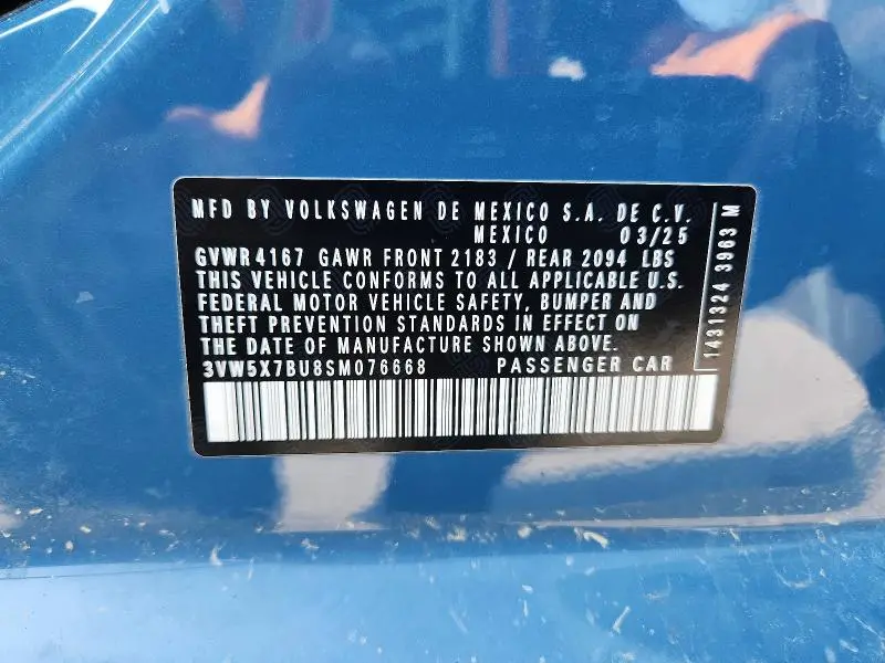 2025 VOLKSWAGEN JETTA S  