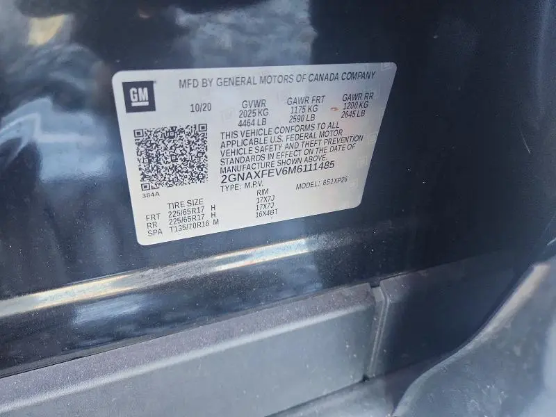 2021 CHEVROLET EQUINOX   