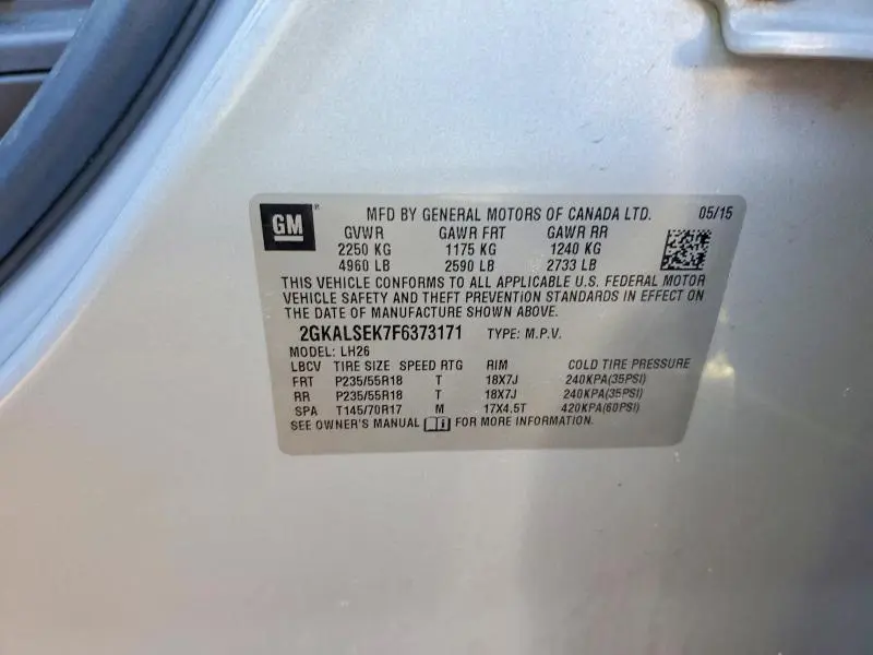 2015 GMC TERRAIN SLT  