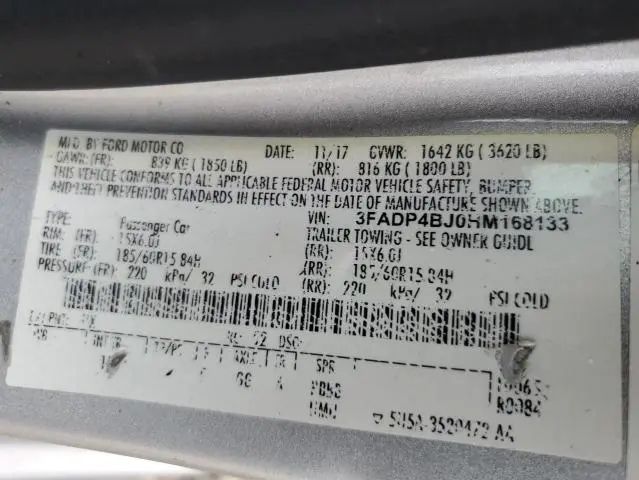 2017 FORD FIESTA SE  