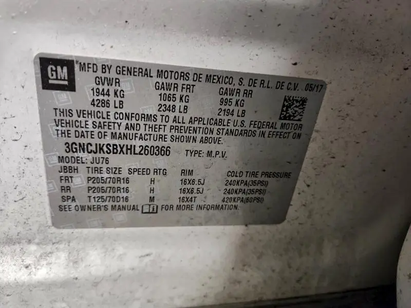 2017 CHEVROLET TRAX LS  