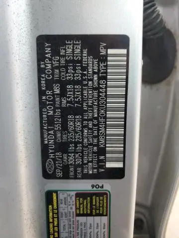 2019 HYUNDAI SANTA FE XL SE  