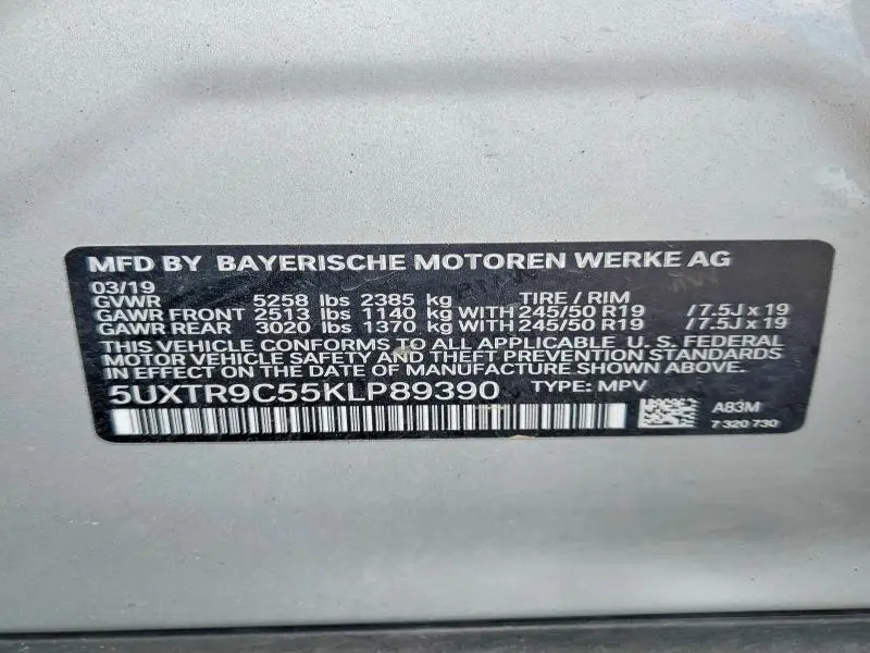 2019 BMW X3 XDRIVE30I  