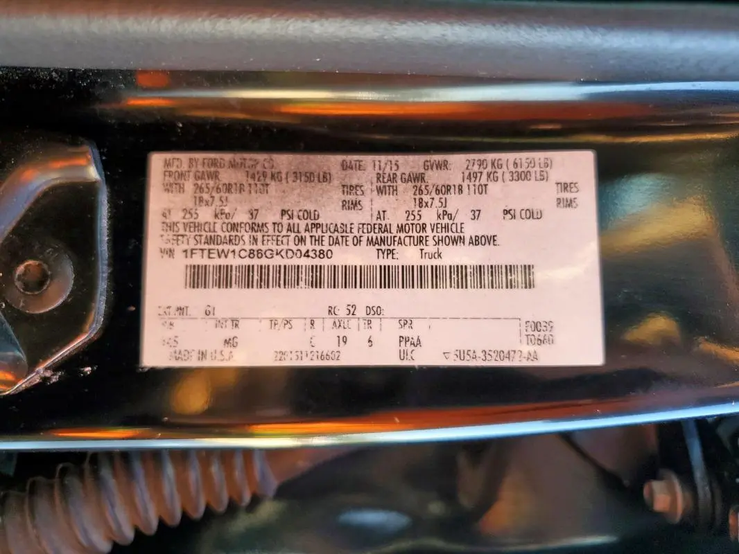 2016 FORD F150 SUPERCREW  