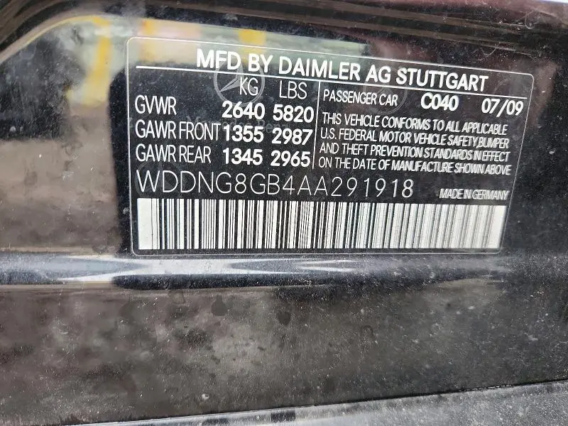 2010 MERCEDES-BENZ S 550 4MATIC  
