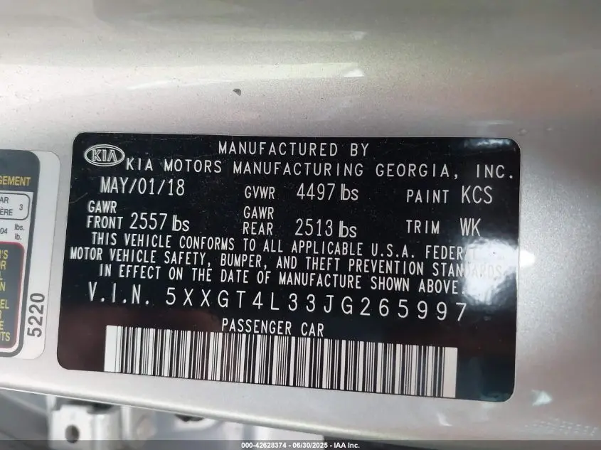 2018 KIA OPTIMA LX