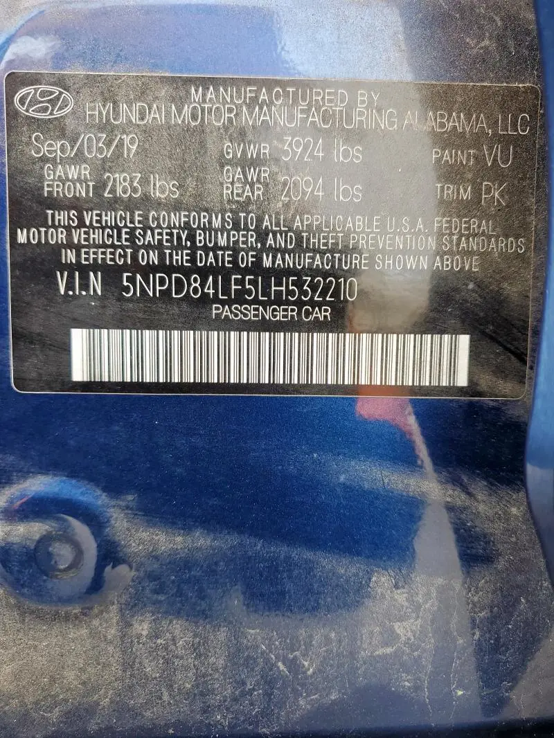 2020 HYUNDAI ELANTRA SEL  
