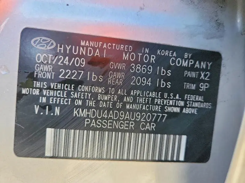 2010 HYUNDAI ELANTRA SE  