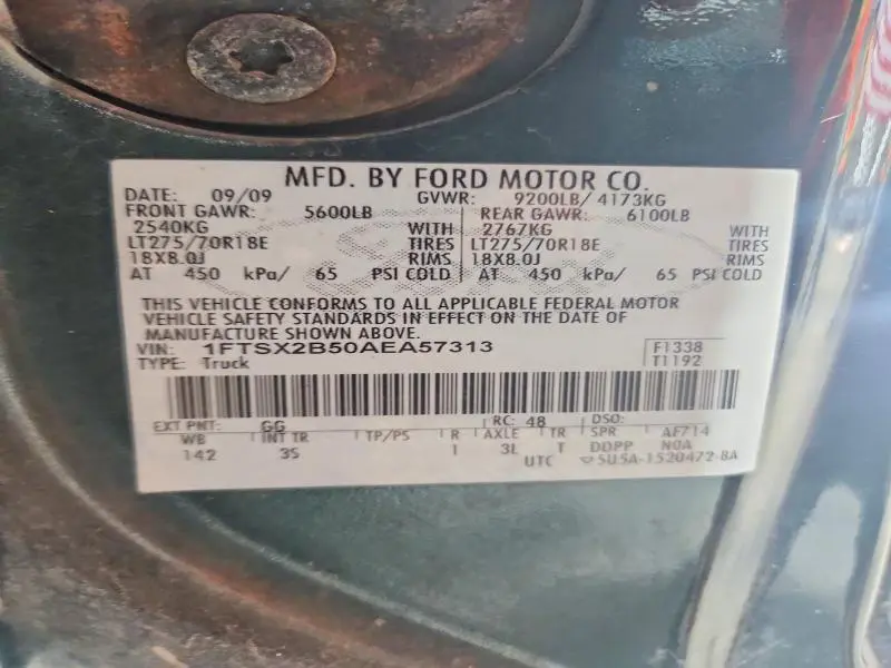 2010 FORD F250 SUPER DUTY  