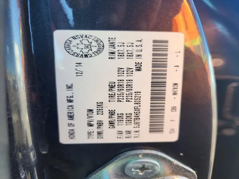 2015 ACURA RDX TECHNOLOGY  