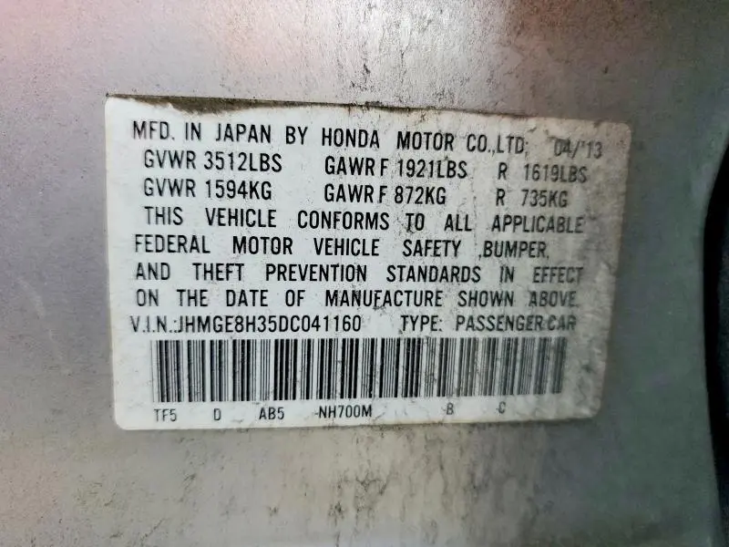 2013 HONDA FIT   