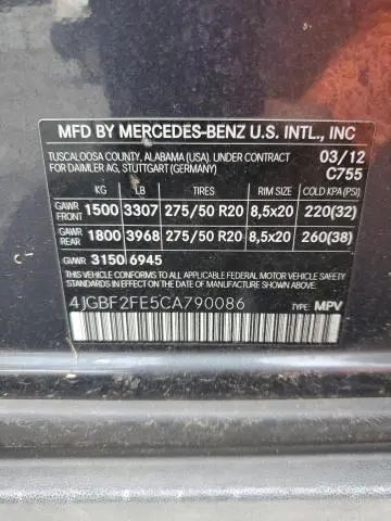 2012 MERCEDES-BENZ GL 350 BLUETEC  