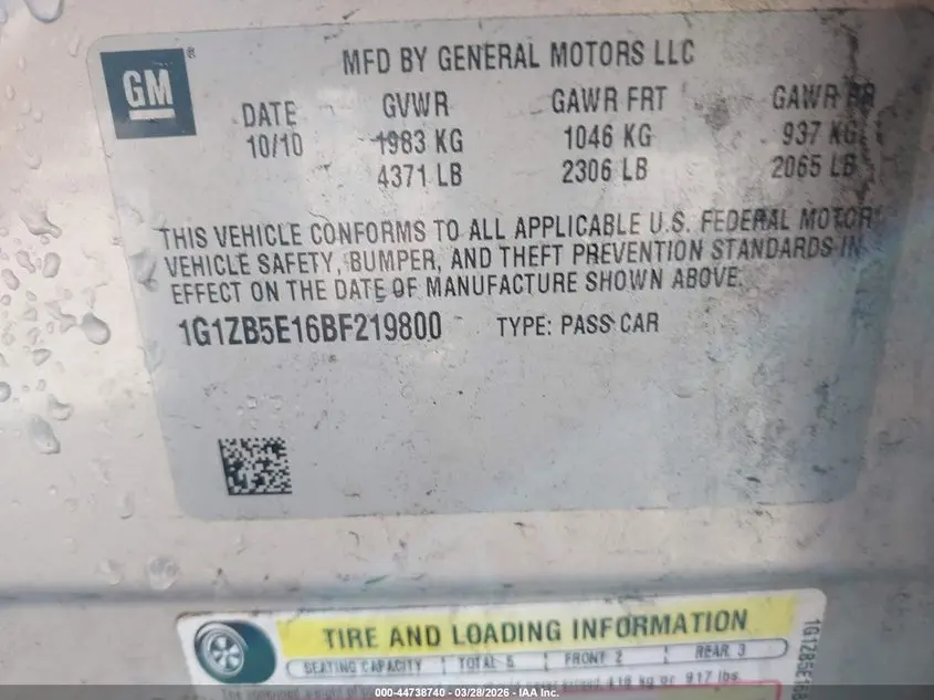 2011 CHEVROLET MALIBU LS