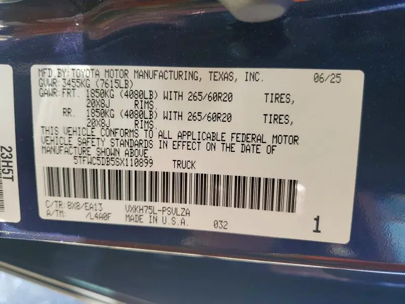 2025 TOYOTA TUNDRA CREWMAX LIMITED  