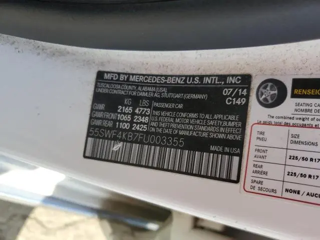 2015 MERCEDES-BENZ C 300 4MATIC  