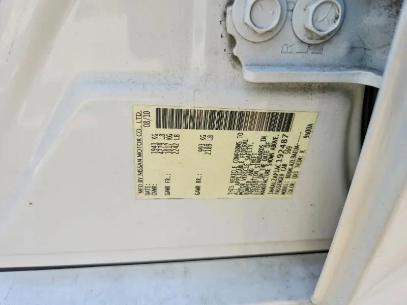 2010 NISSAN ALTIMA 2.5  