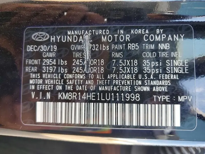 2020 HYUNDAI PALISADE SE  