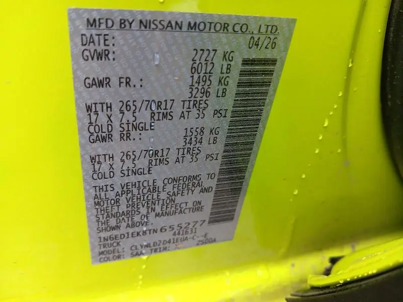 2026 NISSAN FRONTIER PRO-4X  