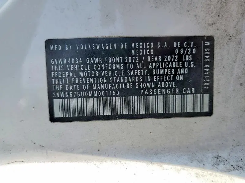 2021 VOLKSWAGEN JETTA S  