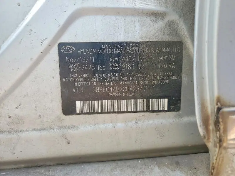 2012 HYUNDAI SONATA SE 2.0T  