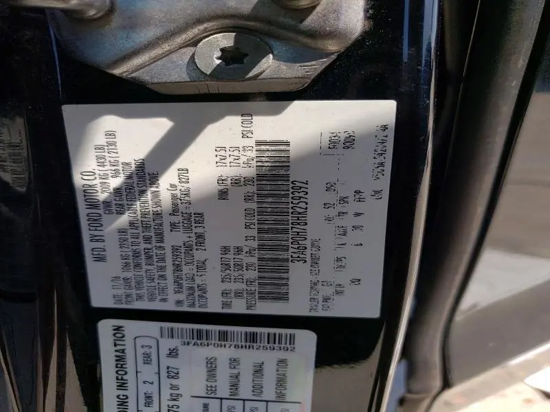 2017 FORD FUSION SE  