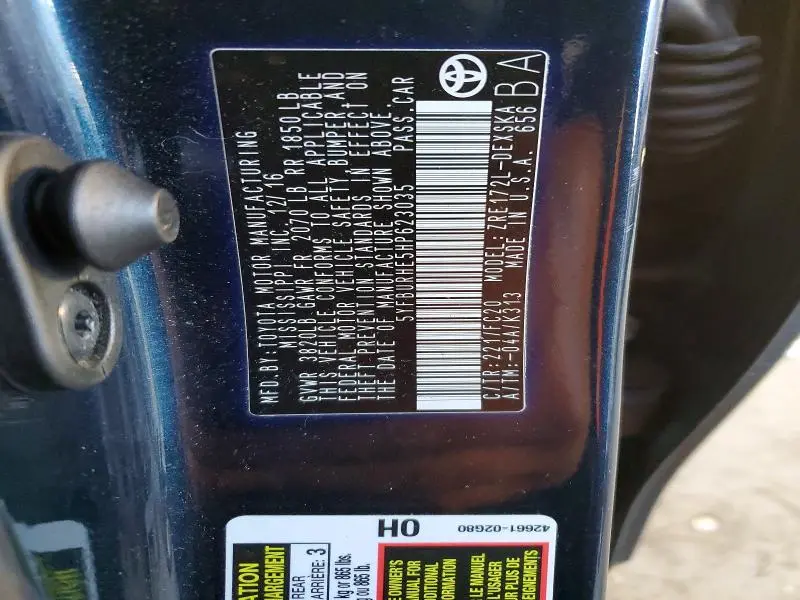 2017 TOYOTA COROLLA SE  