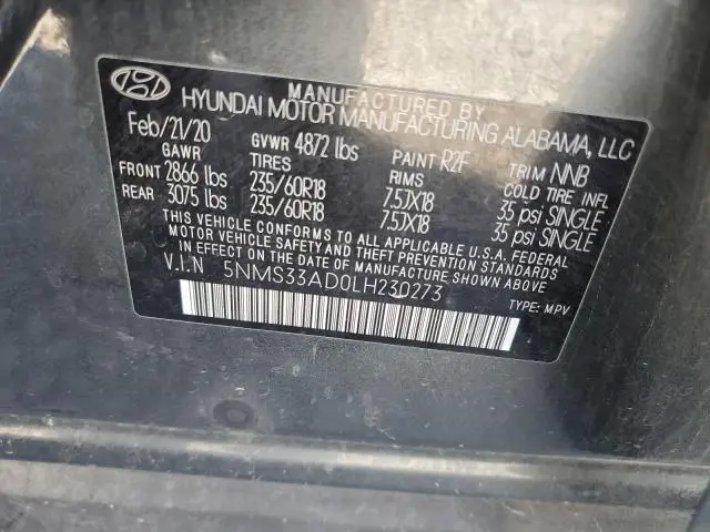 2020 HYUNDAI SANTA FE SEL  