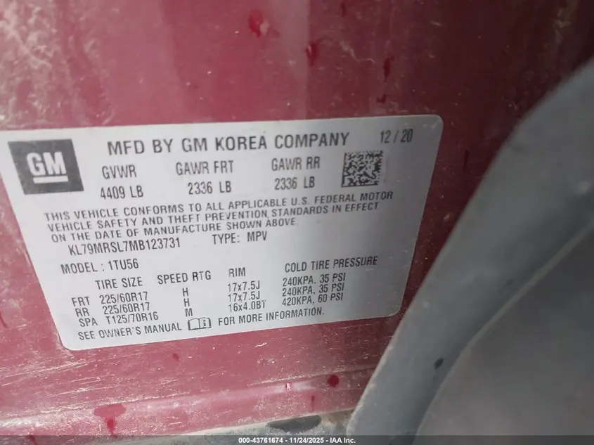 2021 CHEVROLET TRAILBLAZER AWD LT