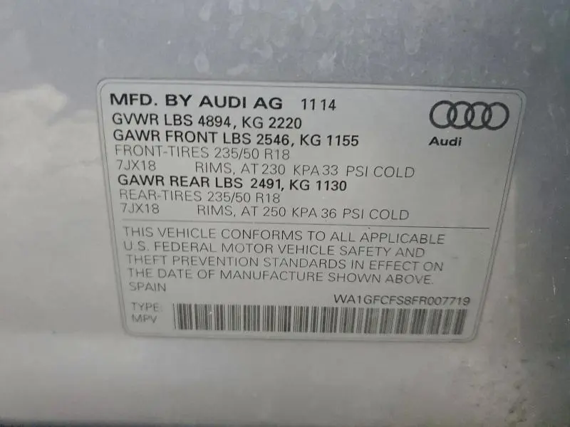 2015 AUDI Q3 PRESTIGE  