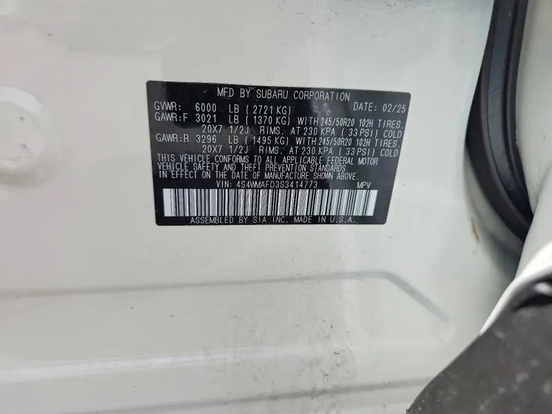 2025 SUBARU ASCENT ONYX EDITION  