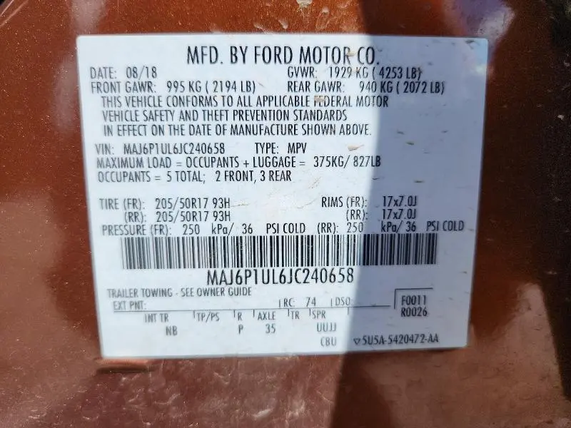 2018 FORD ECOSPORT SE  