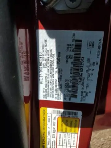 2019 FORD FUSION S  