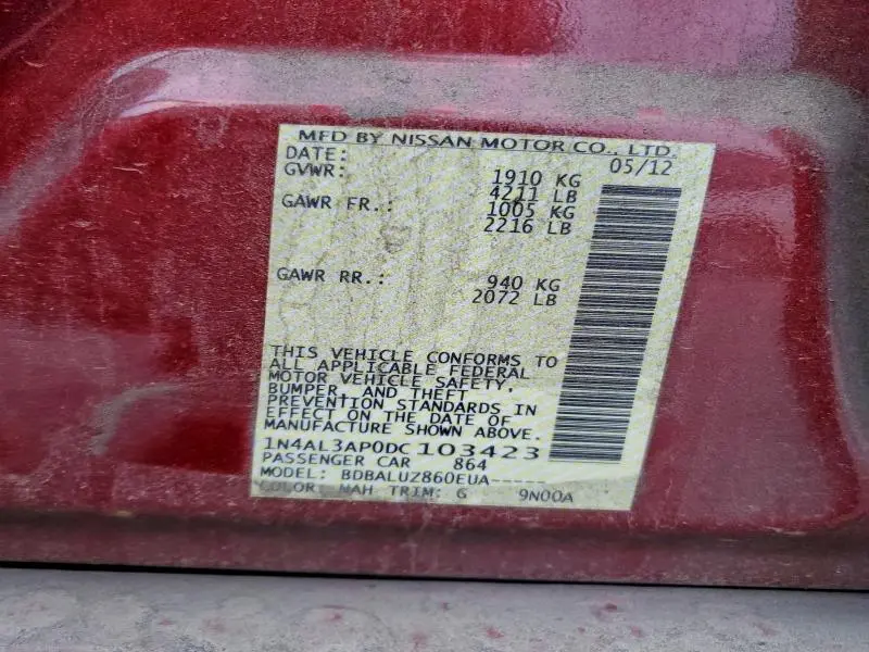 2013 NISSAN ALTIMA 2.5  