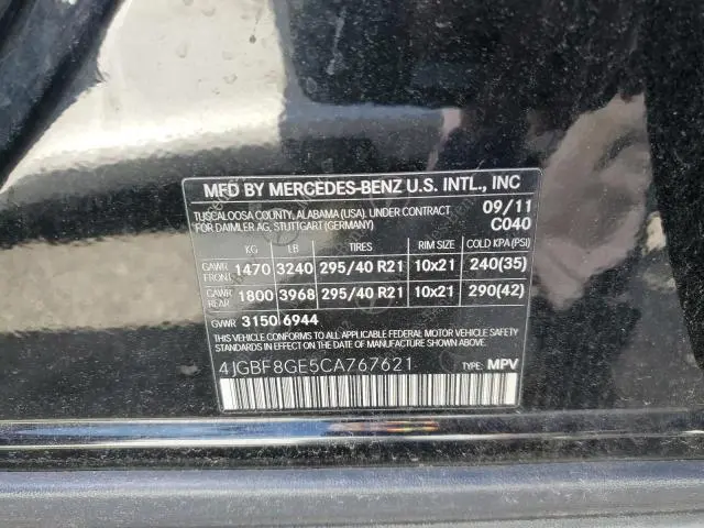 2012 MERCEDES-BENZ GL 550 4MATIC  