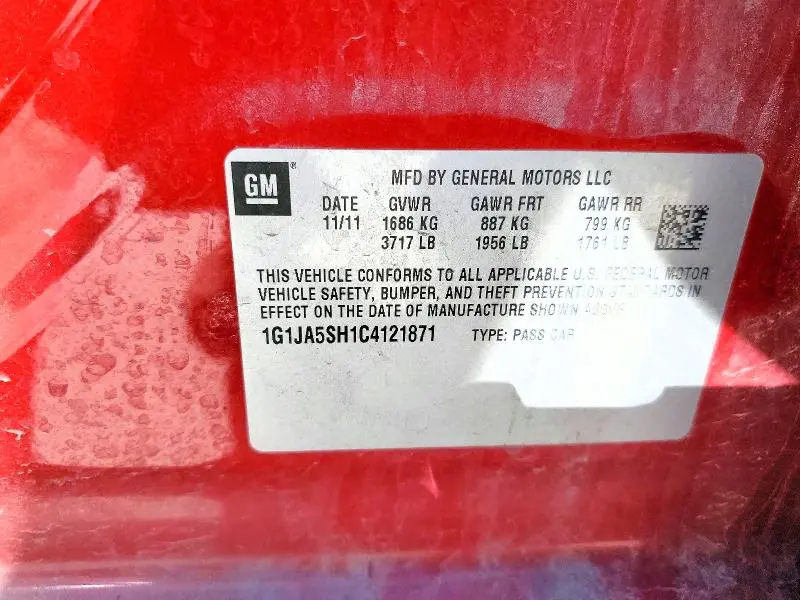 2012 CHEVROLET SONIC LS  
