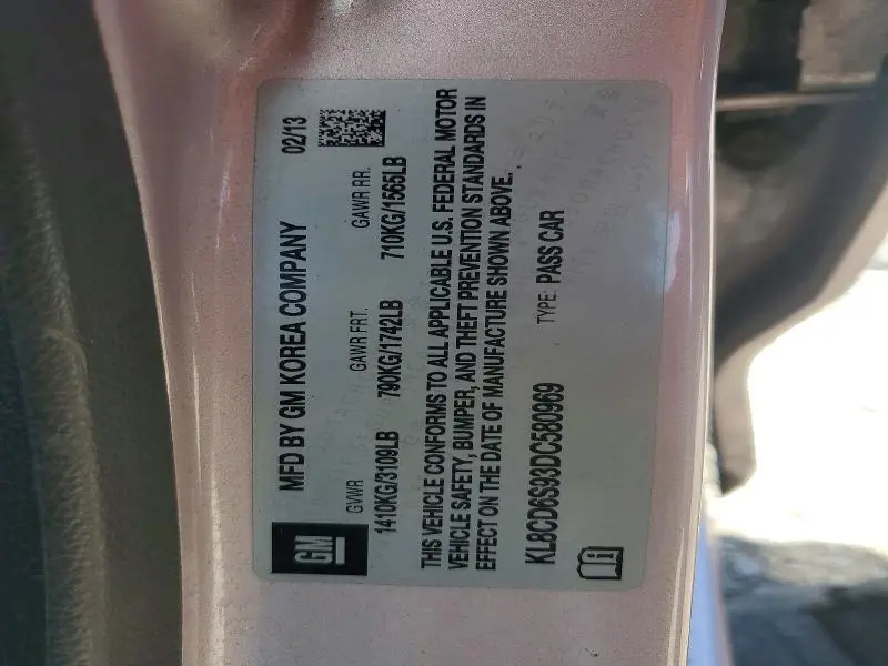 2013 CHEVROLET SPARK 1LT  
