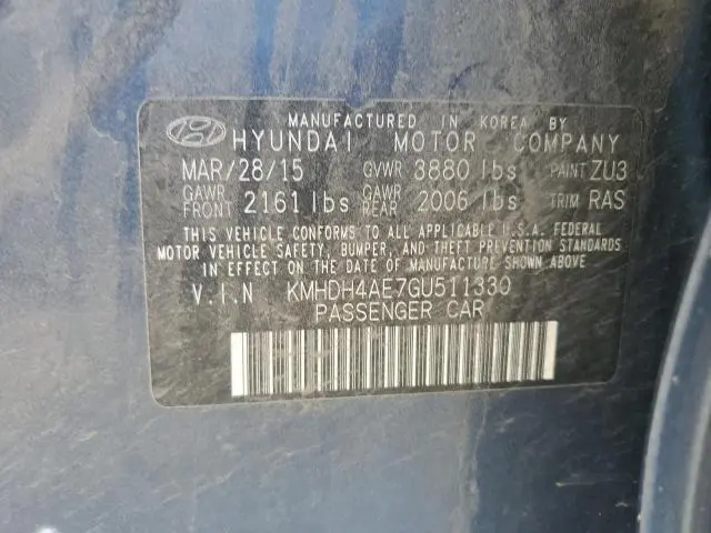 2016 HYUNDAI ELANTRA SE